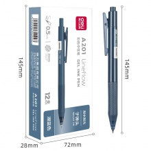 得力A201复古色中性笔0.5mm子弹头(湖蓝色)(支)